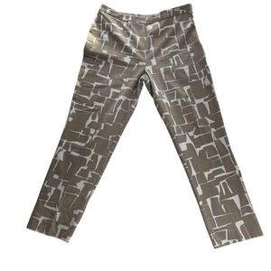 Susan Graver Geometric Print Comfort Stretch Pull On Pants Size 12